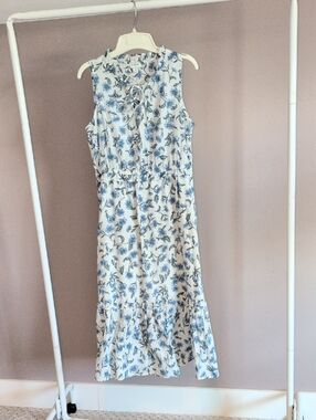 J.Crew Factory 100% Cotton Blue Floral Maxi/Midi Sundress Size 6